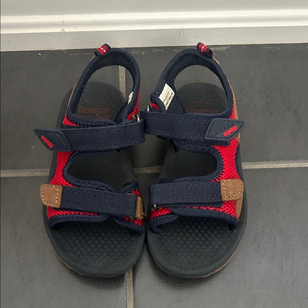 OshKosh B'gosh Navy and Red Kids Adjustable Sandals